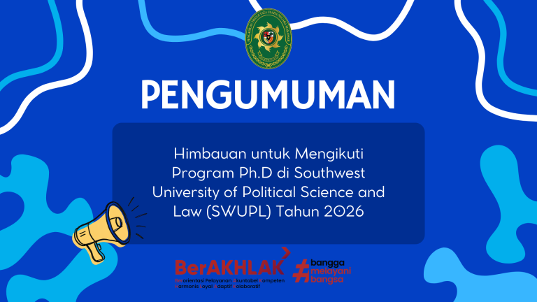 Pengumuman Himbauan untuk Mengikuti Program Ph.D di Southwest University of Political Science and Law (SWUPL) Tahun 2026